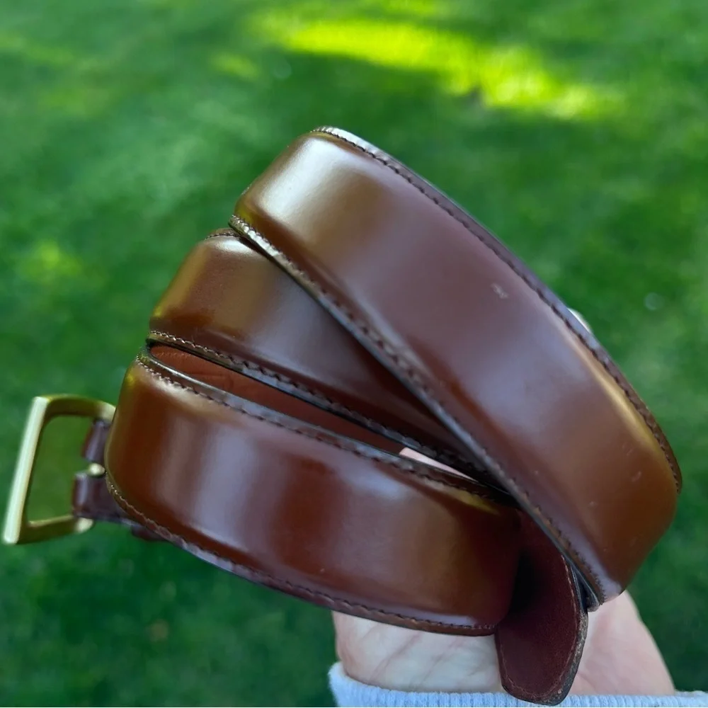 Vintage Coach Brown Leather Belt Brass Buckle | Size 36
